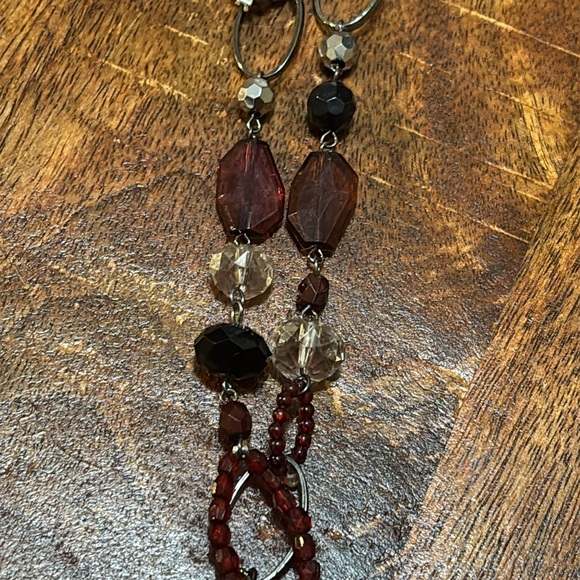 NWT LOFT Red & Black Chain and Bead Necklace - Picture 3 of 4